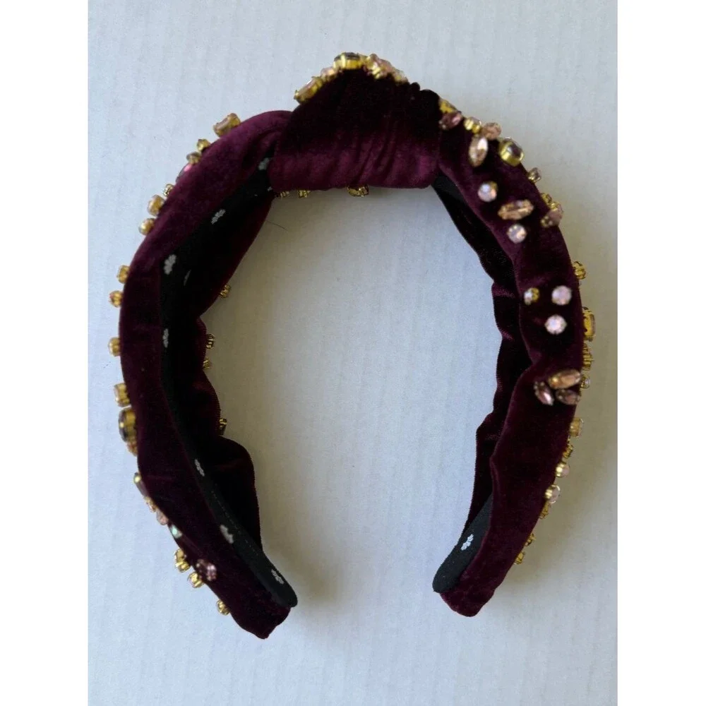 Lele Sadoughi Burgundy Mixed Shape crystal headband